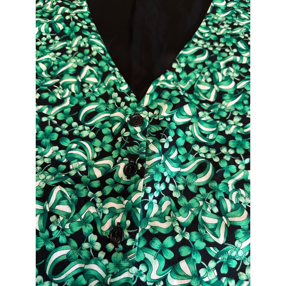 Shamrock Saddle River Vest Lucky St. Patrick's Day 4 Leaf Clover 2X‎ Unisex